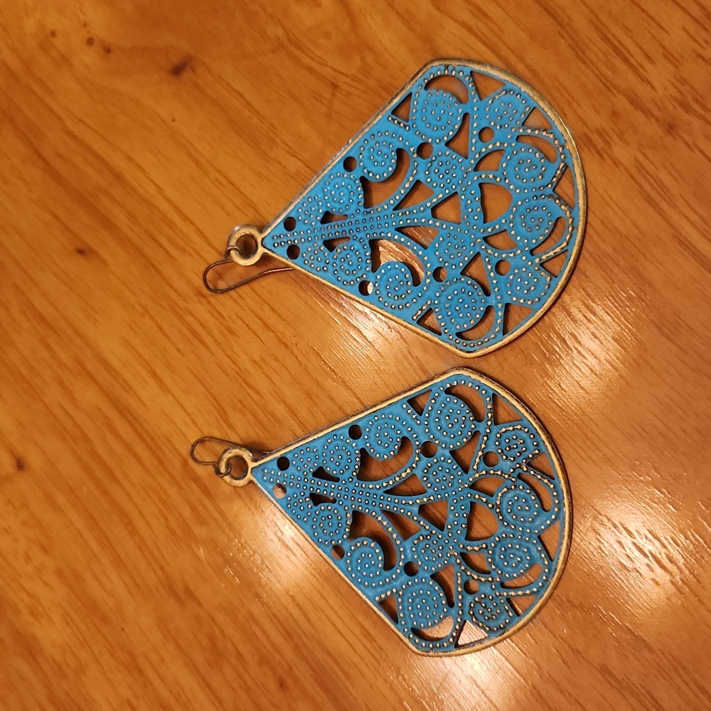 Gold/Turquoise Earrings, GUC